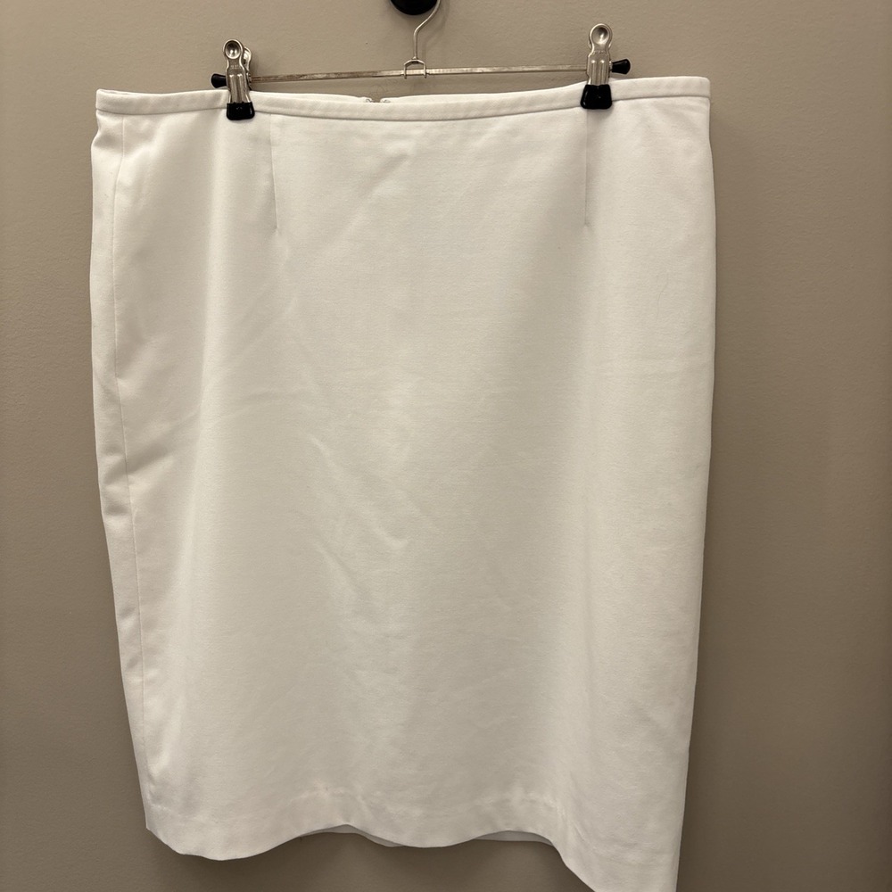 Calvin Klein Skirt Womens 14 White Lined Pencil Career Office Stretch Work